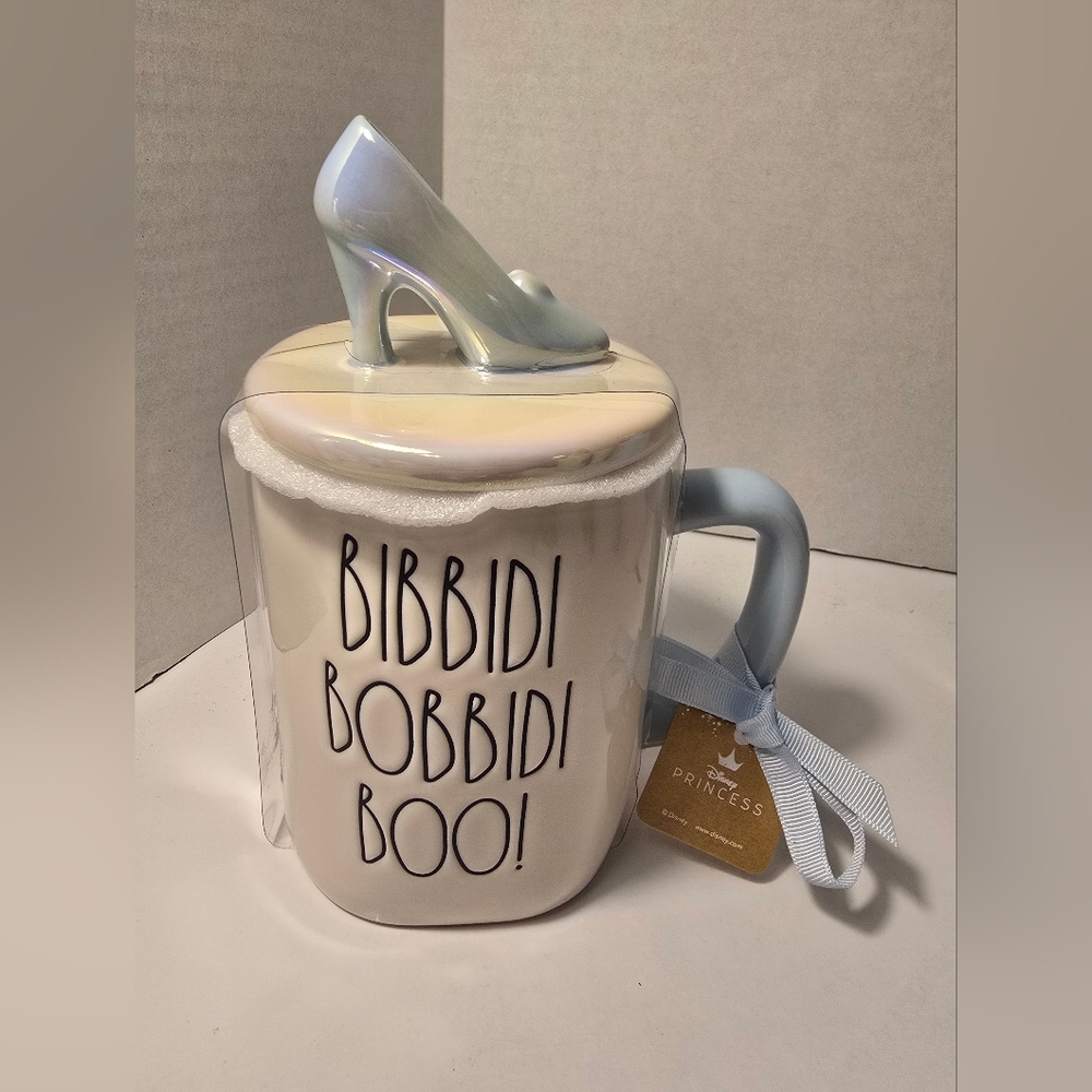 Disney Bibbidi Bobbidi‎ Boo White Mug with Blue Ribbon
